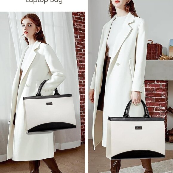 Laptop Tote Bag for Women,15.6 Inch Large Capacity Work Bag with Clutch Purse fo - Picture 7 of 7